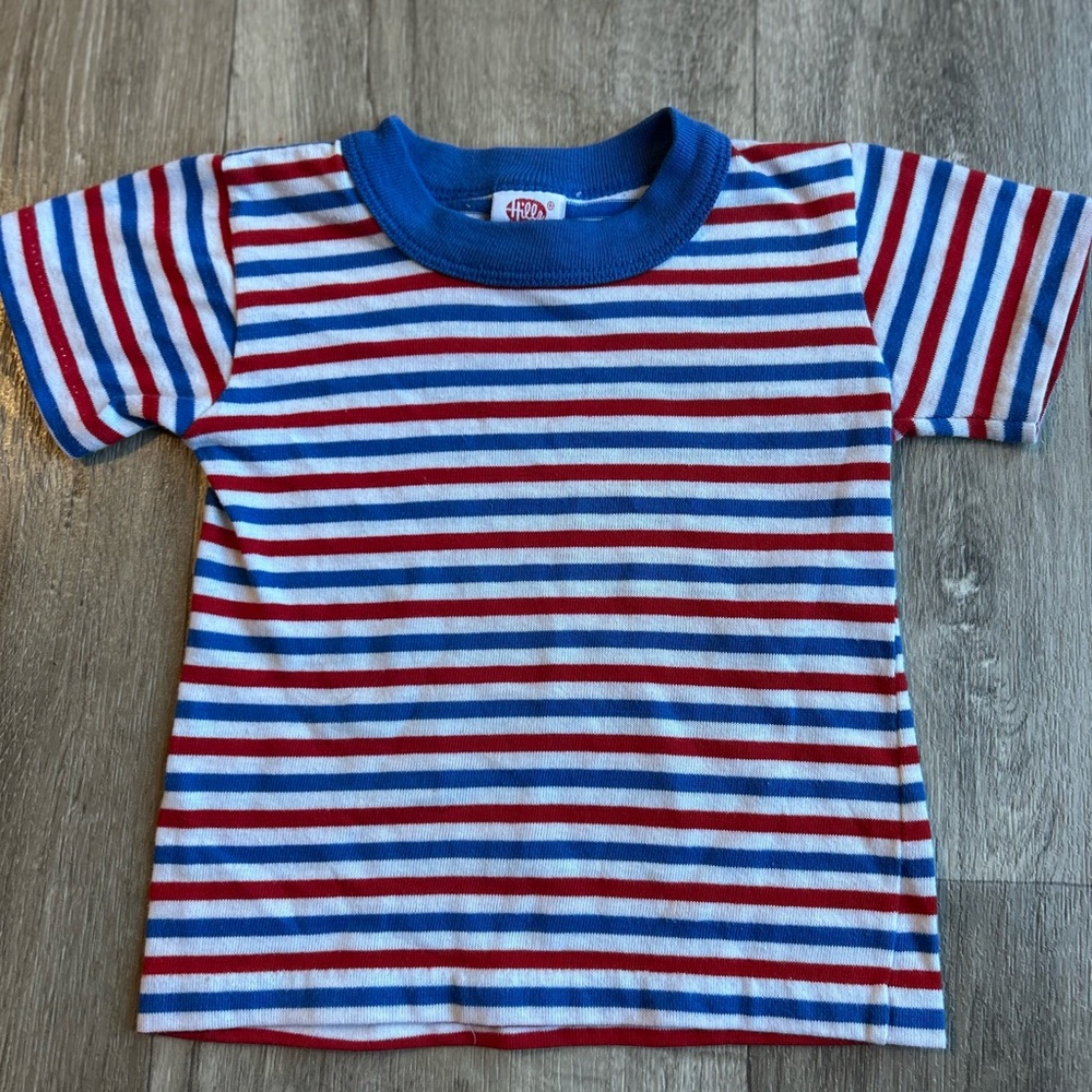 Vintage Hills Striped Blue and Red Kids Shirt